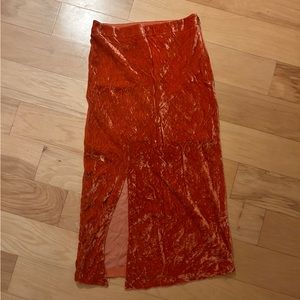 Anthropologie Crushed Velvet Skirt